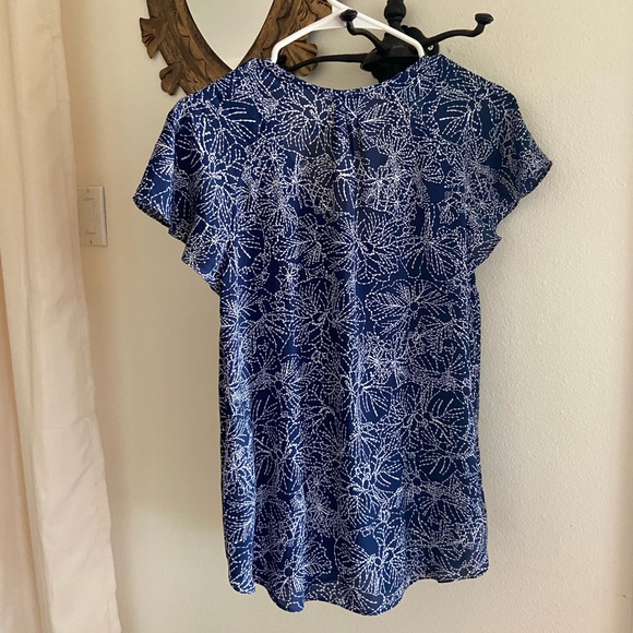 H&M Floral Constellation Galaxy Flutter Sleeve Blouse - Picture 3 of 5